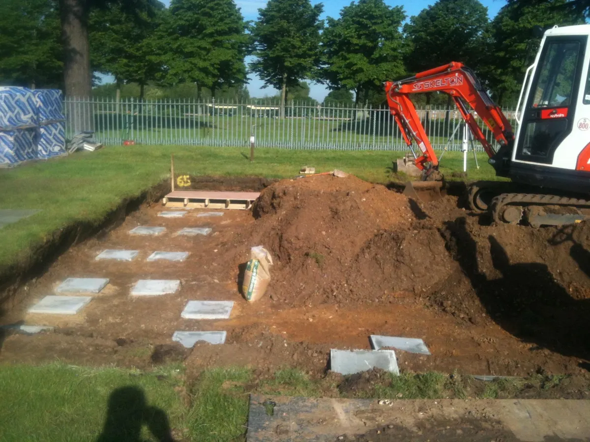 Foundation pad preparation and groundworks for a new build by TEMBOK in Kent